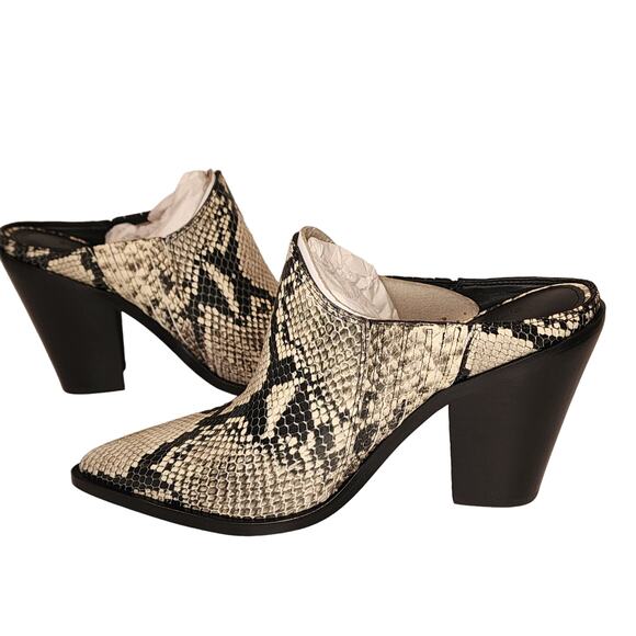 NEW Sigerson Morrison Womens Leather Python Print Mule sz 6 Smkaden Roccia - Picture 1 of 8